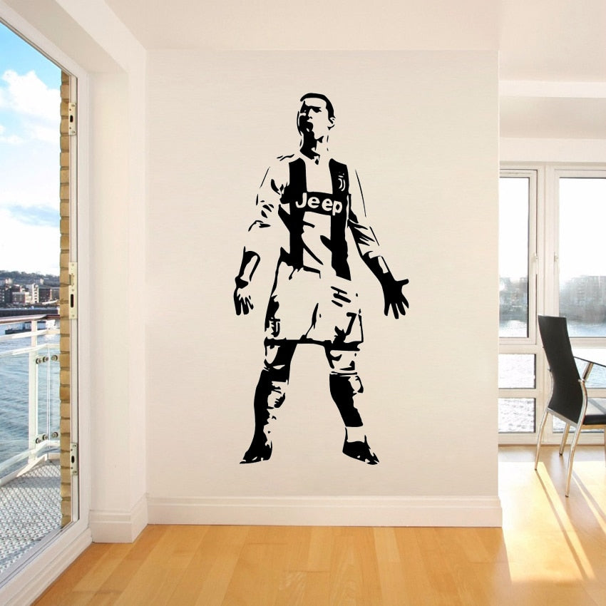 Cristiano Ronaldo CR7 Vinyl Wall Sticker Soccer Athlete Ronaldo  Room Decoration