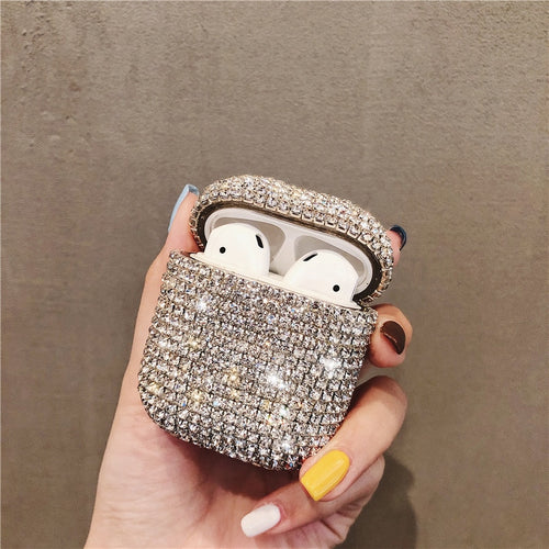 Luxury 3D Bling diamonds hard case for Apple Airpods 2  protective Wireless Bluetooth Earphone Accessories cover Charging box