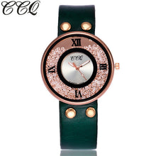 Load image into Gallery viewer, CCQ Brand Women Rhinestone Quartz Wrist Watch Cow Leather Bracelet Watch Casual Fashion Clock Best Gift Relogio Feminino Hot