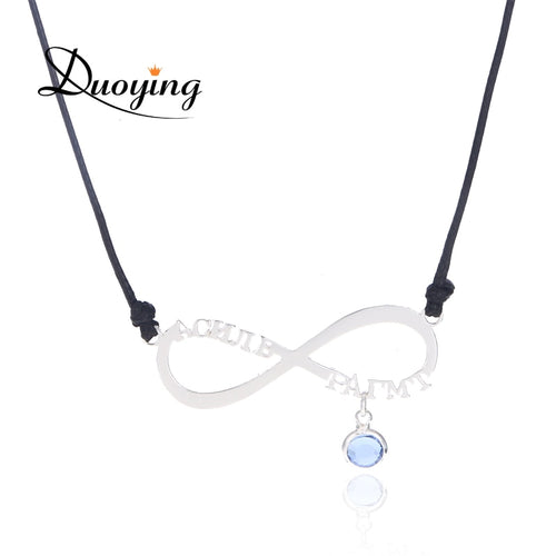 Duoying Infinity Birthstone Name Necklaces Interlocking Personalized Custom Name Rope Necklaces Jwelery for Etsy Bridesmaid Gift