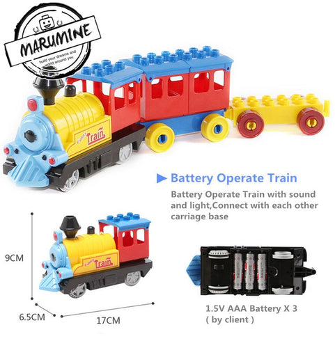 Marumine Battery Operated Duplo Train Toys Building l Toy Gift Electric Train for Kids