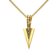 Load image into Gallery viewer, Men&#39;s Oxidized Vintage Spearhead Pendant Necklace for Men Stainless Steel Determination of Spirit Tribal Adventures Male Jewelry
