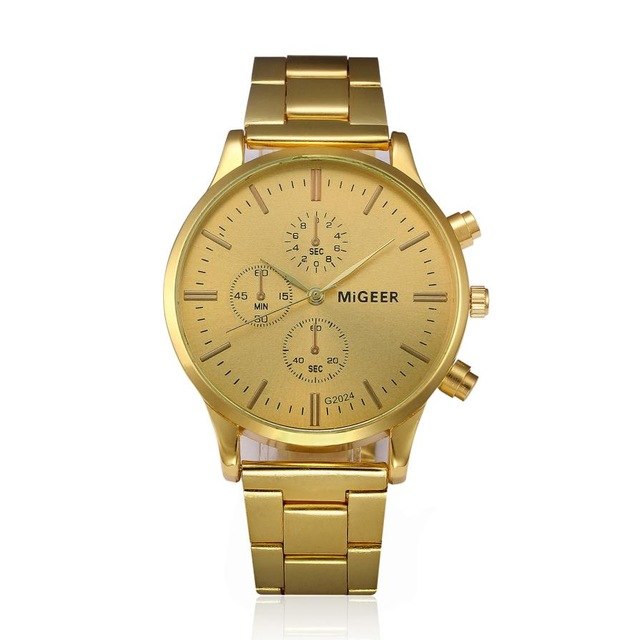 MIGEER Best Brand Watches Mens Classic Stainless Steel Band Business Wrist Watch Men Military Clock Casual Quartz Watches #Ju