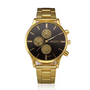 MIGEER Best Brand Watches Mens Classic Stainless Steel Band Business Wrist Watch Men Military Clock Casual Quartz Watches #Ju