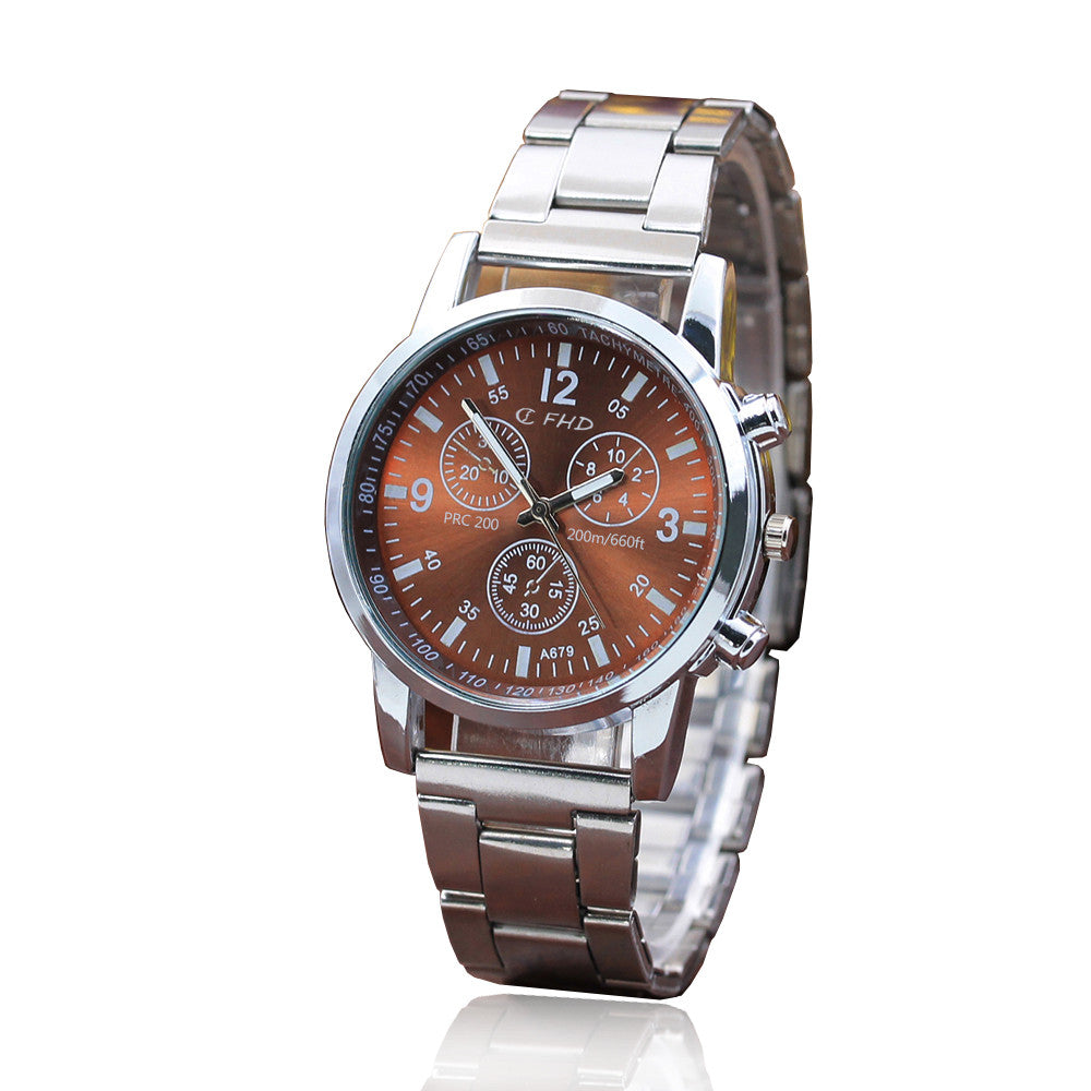 Mens Luxury Big Dial Analog Quartz Watch Sport Clock Relogio Masculino