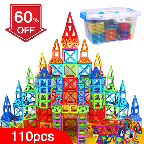 BD 110pcs Magnetic Blocks Magnetic Designer Building Construction Toys Set Magnet Educational