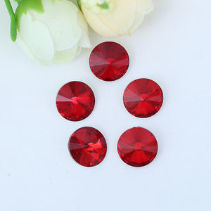 300pcs 8mm/10mm/12mm/14mm/16mm/18mm Glass Crystal Rivoli Fancy Stone All  Colors Pointed Back Round  Stones Diy jwelery Findings