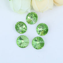Load image into Gallery viewer, 300pcs 8mm/10mm/12mm/14mm/16mm/18mm Glass Crystal Rivoli Fancy Stone All  Colors Pointed Back Round  Stones Diy jwelery Findings