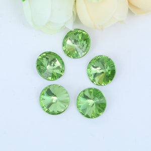 300pcs 8mm/10mm/12mm/14mm/16mm/18mm Glass Crystal Rivoli Fancy Stone All  Colors Pointed Back Round  Stones Diy jwelery Findings
