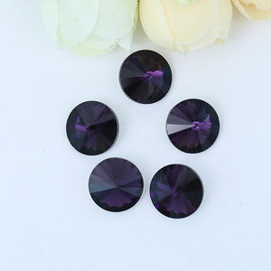300pcs 8mm/10mm/12mm/14mm/16mm/18mm Glass Crystal Rivoli Fancy Stone All  Colors Pointed Back Round  Stones Diy jwelery Findings