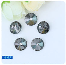 Load image into Gallery viewer, 300pcs 8mm/10mm/12mm/14mm/16mm/18mm Glass Crystal Rivoli Fancy Stone All  Colors Pointed Back Round  Stones Diy jwelery Findings