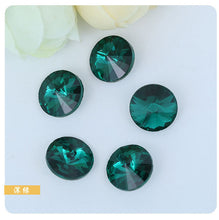 Load image into Gallery viewer, 300pcs 8mm/10mm/12mm/14mm/16mm/18mm Glass Crystal Rivoli Fancy Stone All  Colors Pointed Back Round  Stones Diy jwelery Findings
