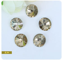 Load image into Gallery viewer, 300pcs 8mm/10mm/12mm/14mm/16mm/18mm Glass Crystal Rivoli Fancy Stone All  Colors Pointed Back Round  Stones Diy jwelery Findings