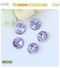 Load image into Gallery viewer, 300pcs 8mm/10mm/12mm/14mm/16mm/18mm Glass Crystal Rivoli Fancy Stone All  Colors Pointed Back Round  Stones Diy jwelery Findings