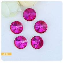 Load image into Gallery viewer, 300pcs 8mm/10mm/12mm/14mm/16mm/18mm Glass Crystal Rivoli Fancy Stone All  Colors Pointed Back Round  Stones Diy jwelery Findings