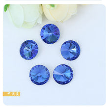 Load image into Gallery viewer, 300pcs 8mm/10mm/12mm/14mm/16mm/18mm Glass Crystal Rivoli Fancy Stone All  Colors Pointed Back Round  Stones Diy jwelery Findings