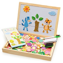 Load image into Gallery viewer, 100PCS Magnetic Puzzle Figure /Animals/ Vehicle /Circus troupe Painting Board 5 styles puzzle Box Wood t