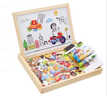Load image into Gallery viewer, 100PCS Magnetic Puzzle Figure /Animals/ Vehicle /Circus troupe Painting Board 5 styles puzzle Box Wood t