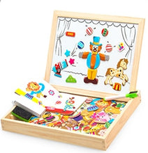 Load image into Gallery viewer, 100PCS Magnetic Puzzle Figure /Animals/ Vehicle /Circus troupe Painting Board 5 styles puzzle Box Wood t