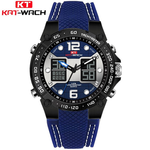 KAT-WACH male clock man watch Dual Display Digital Sports Wristwatch Military Fashion Stopwatch best selling 2018 products