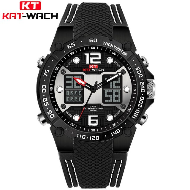 KAT-WACH male clock man watch Dual Display Digital Sports Wristwatch Military Fashion Stopwatch best selling 2018 products