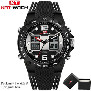KAT-WACH male clock man watch Dual Display Digital Sports Wristwatch Military Fashion Stopwatch best selling 2018 products