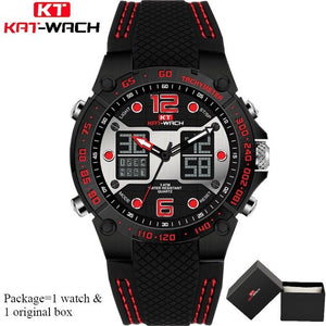 KAT-WACH male clock man watch Dual Display Digital Sports Wristwatch Military Fashion Stopwatch best selling 2018 products