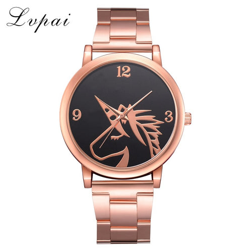 Lvpai 2018 Best Sell Women Watches Fashion Classic Horse Luxury Stainless Steel Analog Quartz WristWatches relogio feminino
