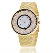 Load image into Gallery viewer, Round Wristwatch Stainless Analog Women Fashion Quartz Steel Rhinestone