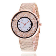 Load image into Gallery viewer, Round Wristwatch Stainless Analog Women Fashion Quartz Steel Rhinestone