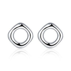 New Fashion 925 stamped silver plated Classic Jewelry Sets Square Pendant Necklace Stud Earrings For Party Women Wedding Jwelery