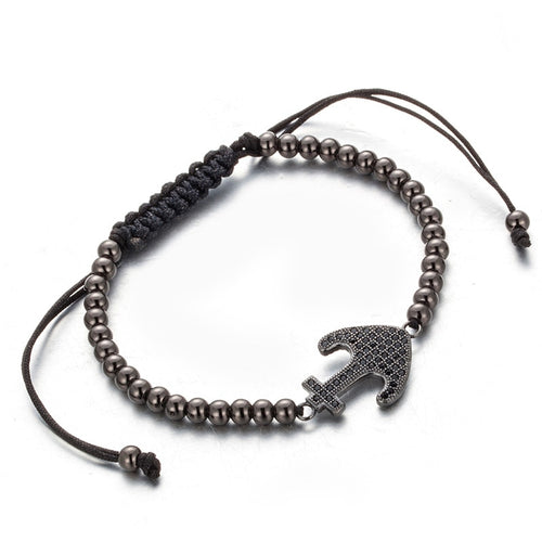 Classic golden black Round beads bracelet Hand rope chain bangles adjustable size Fashion jwelery Mens womens accessories 2018