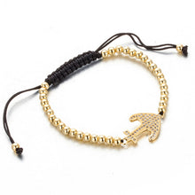 Load image into Gallery viewer, Classic golden black Round beads bracelet Hand rope chain bangles adjustable size Fashion jwelery Mens womens accessories 2018