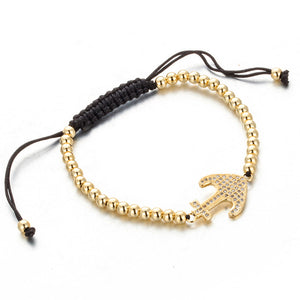 Classic golden black Round beads bracelet Hand rope chain bangles adjustable size Fashion jwelery Mens womens accessories 2018