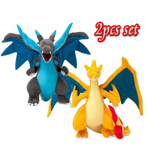 2pcs Anime Mega Evolution Charizard X & Y Plush Toys Action Figure