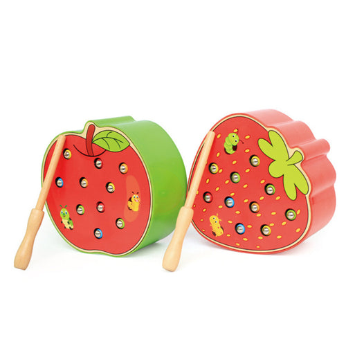 Baby Wooden Toys 3D Puzzle Early Childhood Educational Toys Catch Worm Game Color Cognitive